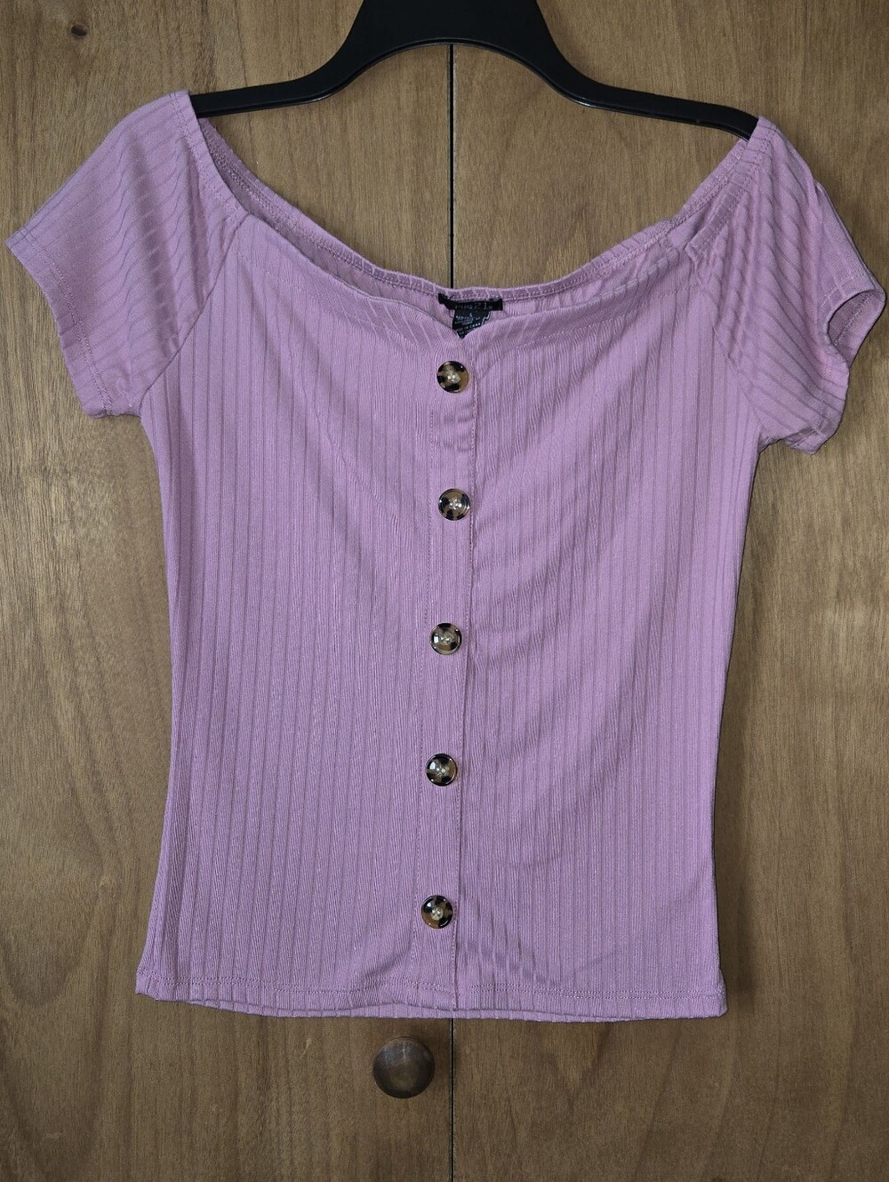 Off-Shoulder Button-Front Women's Top